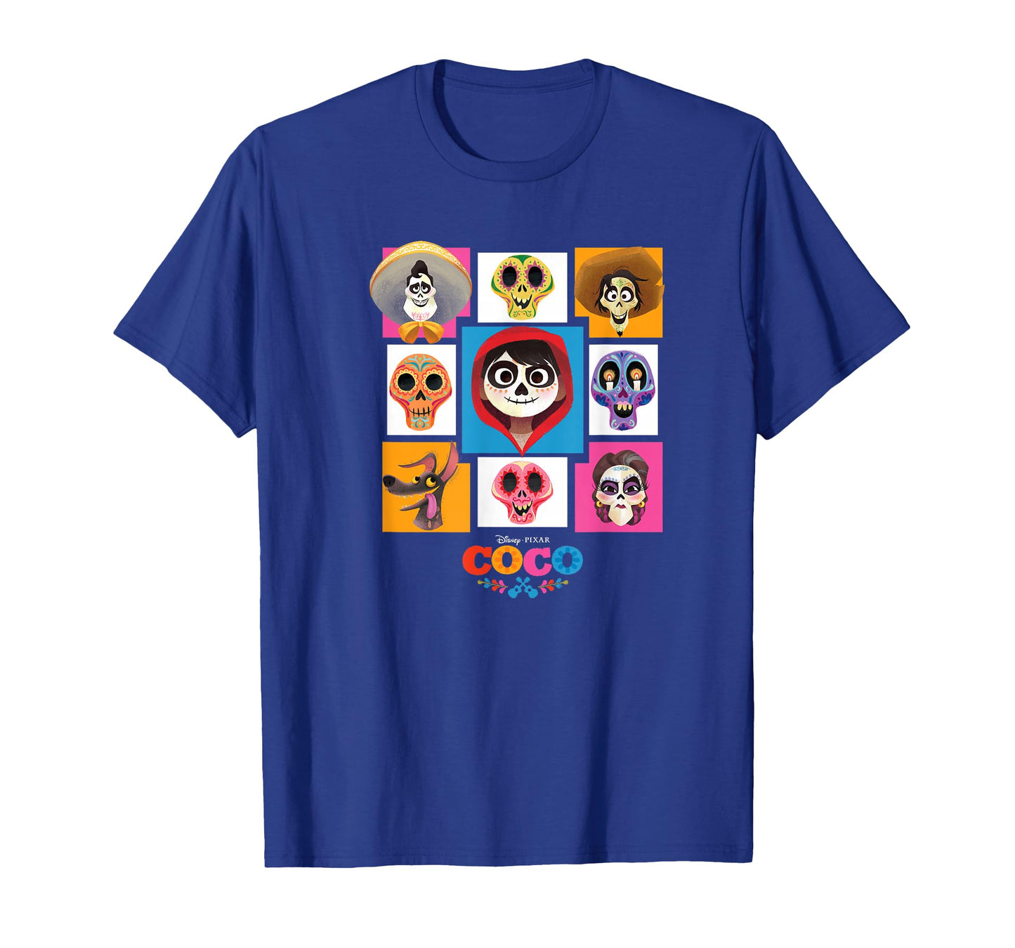 Disney Pixar Coco Main Characters Group Shot Chest Panels T-Shirt