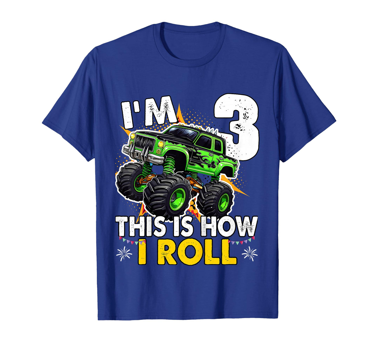 3 Year Old Monster Truck Birthday boy T-Shirt