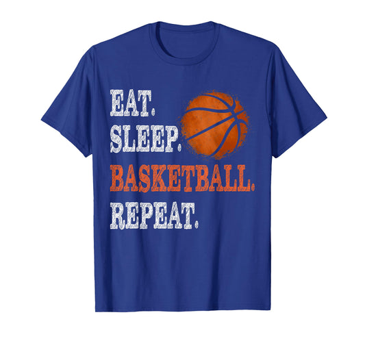 Eat Sleep Basketball Repeat Boy Youth Kid Basketball Fan Tee T-Shirt