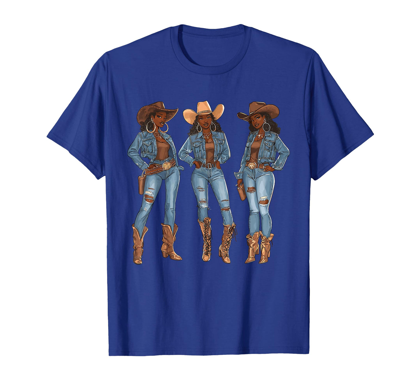 Black African American Cowgirl Western Country Texas Rodeo T-Shirt