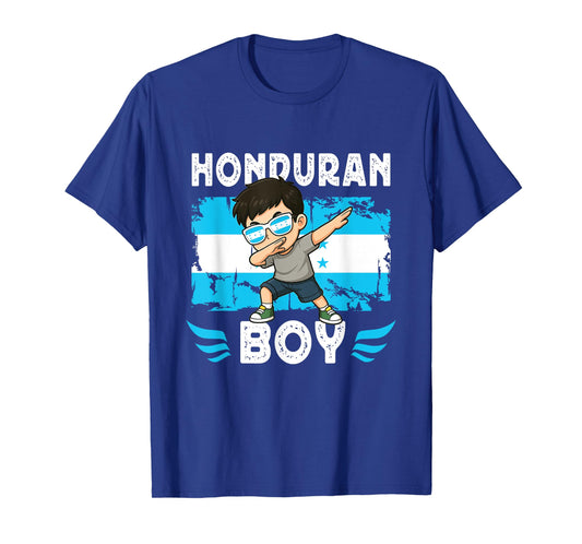 Proud Honduran Boy Dab Pose Honduran Son Guy Honduras Flag T-Shirt