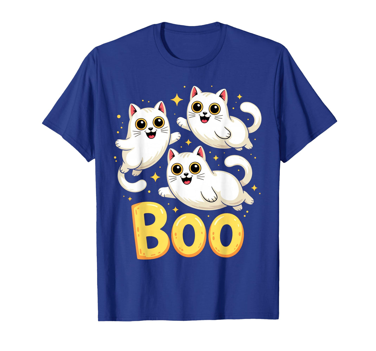 CAT Ghost Boo Cute Kitty Cats Lover Halloween Women Men T-Shirt