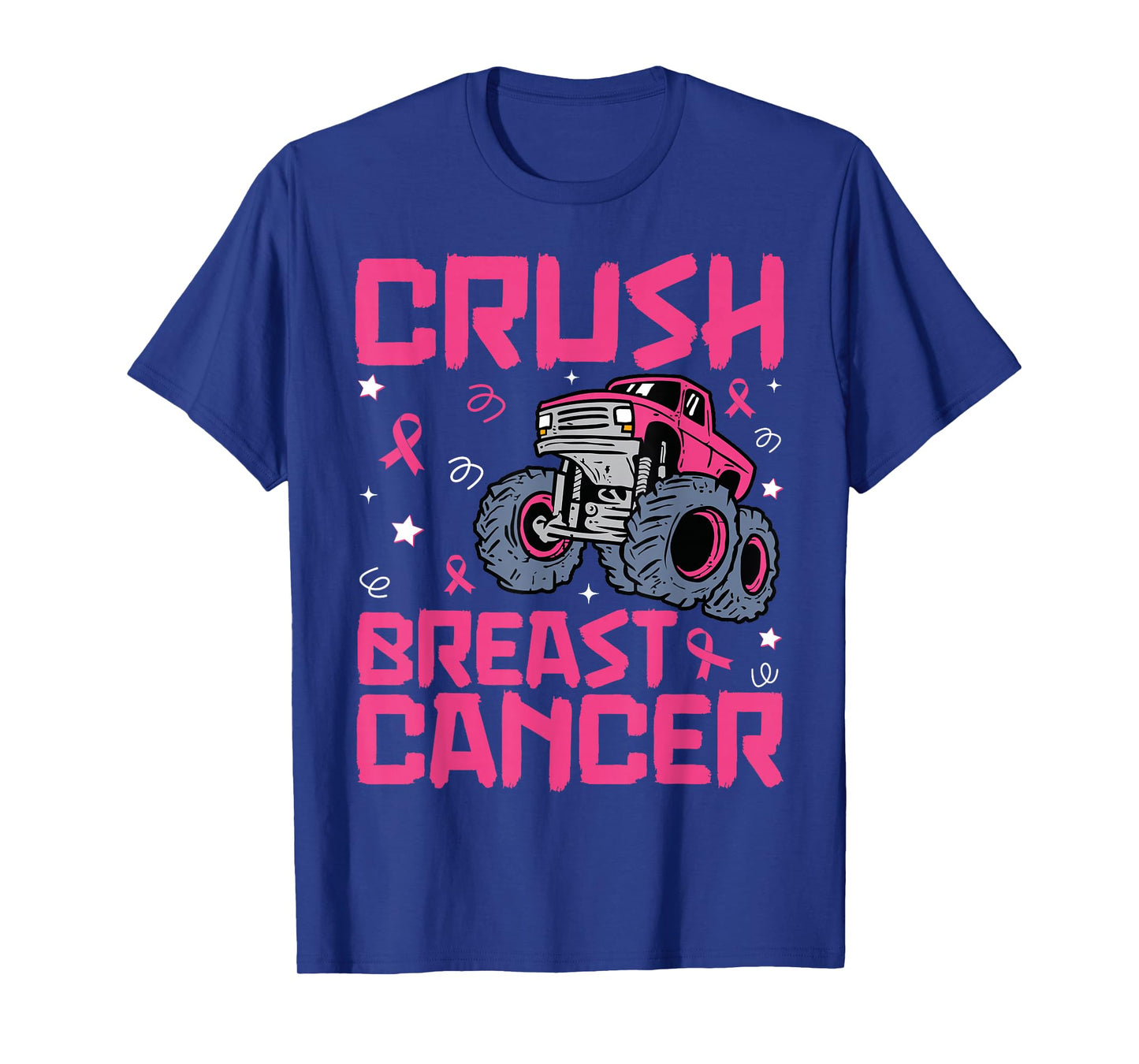Crush Breast Cancer Awareness Monster Truck kids Boys Girls T-Shirt