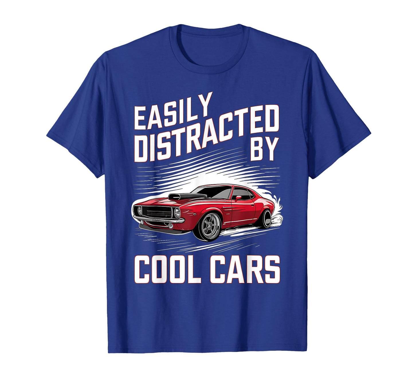 Mens Boys Vintage Muscle Car Easily Distracted by Cool Cars T-Shirt