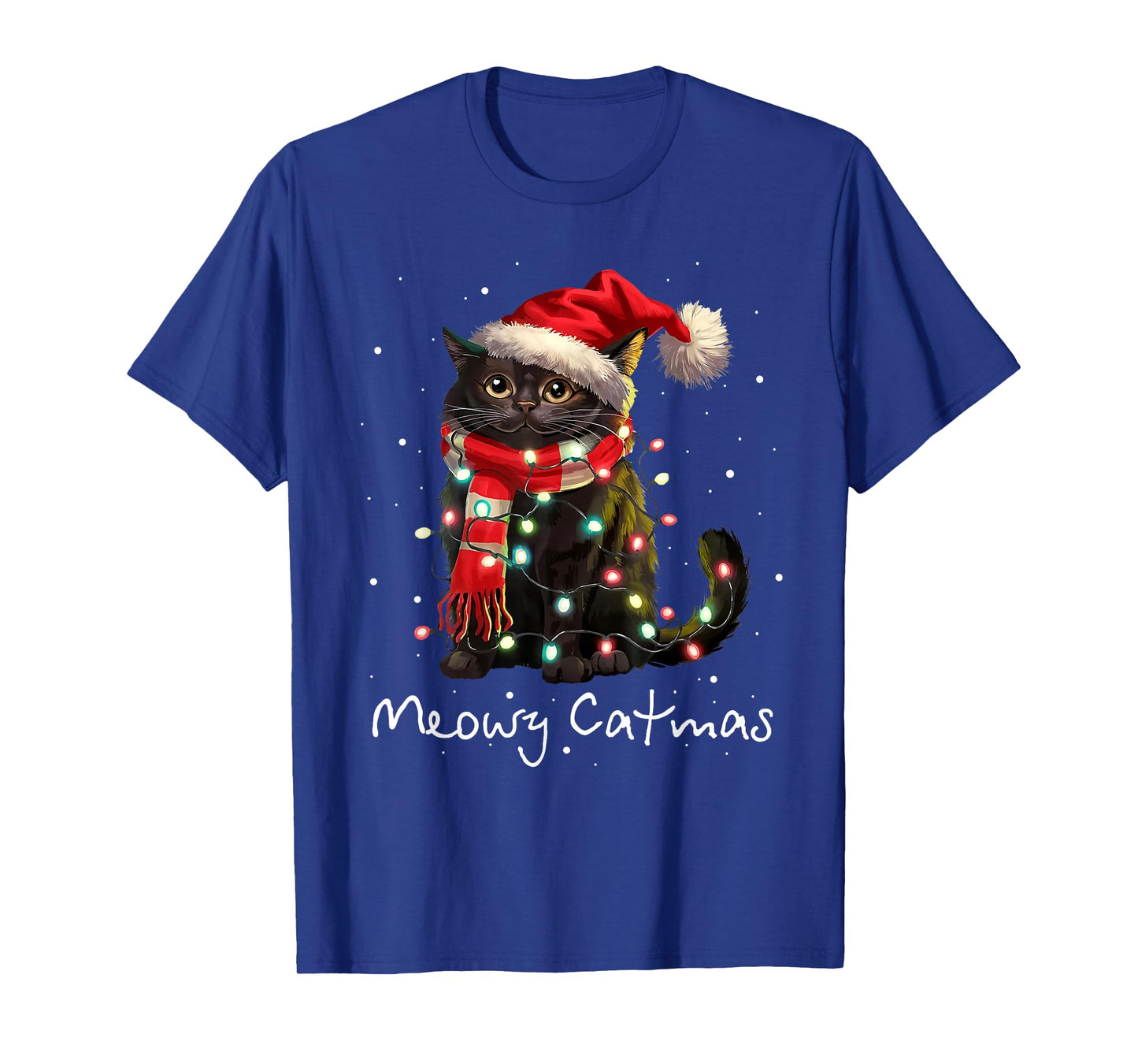 Meowy Catmas Cat Christmas Tree Xmas Girls Boys Funny Cat T-Shirt