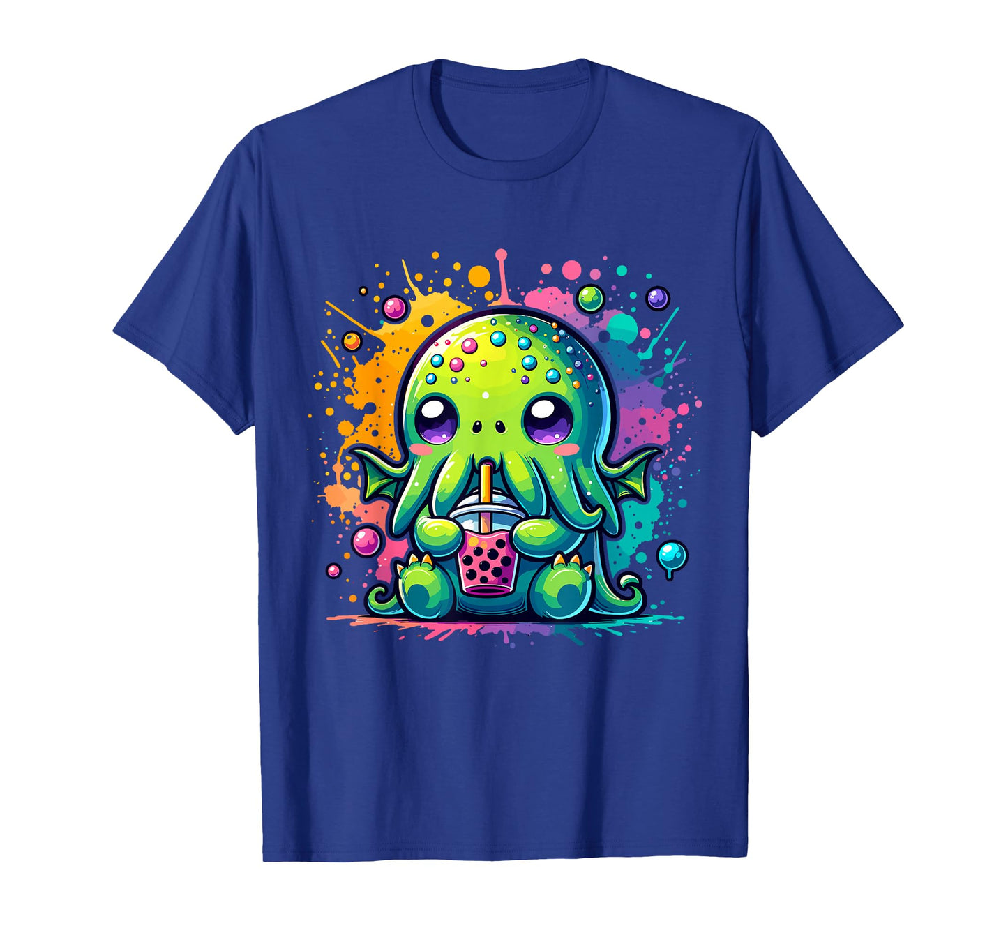 Cthulhu Kawaii Anime Alien Bubble Tea T-Shirt
