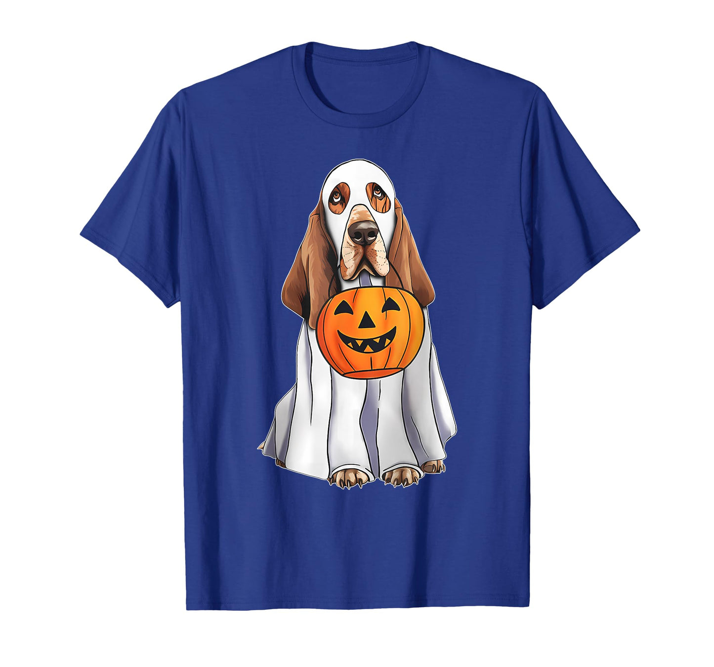 Basset Hound Ghost Pumpkin Halloween Costume Fall T-Shirt