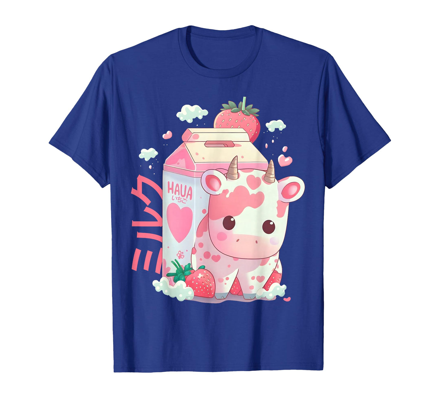 Strawberry Milk Milkshake Cow Carton Cute Kawaii Japanese T-Shirt