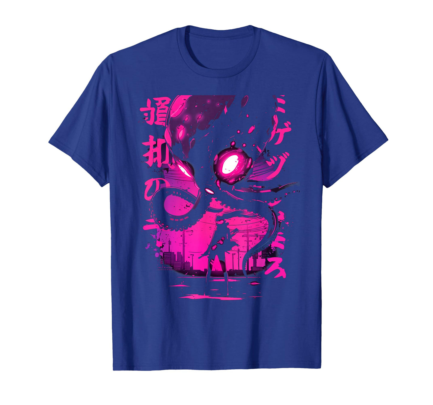 Cyberpunk Anime Girl Kaiju Octopus Manga Gothic Japanese T-Shirt