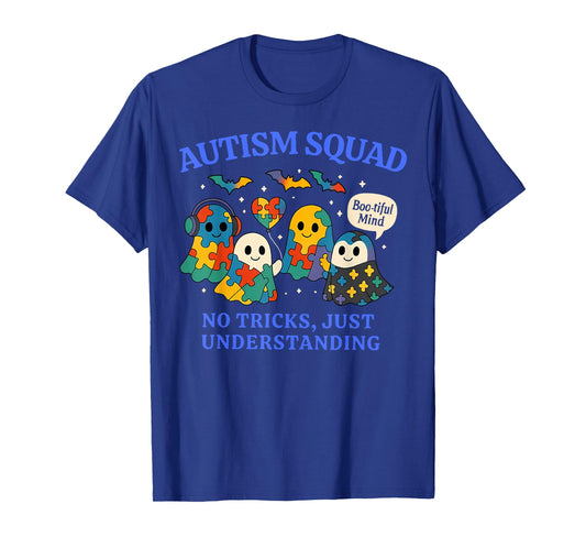 Autism Squad Puzzle Ghost Halloween Autism Awareness Teacher T-Shirt