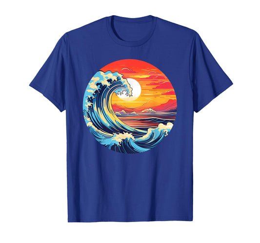 Great Art Aesthetic Tsunami boys Wave off Kanagawa Japanese T-Shirt