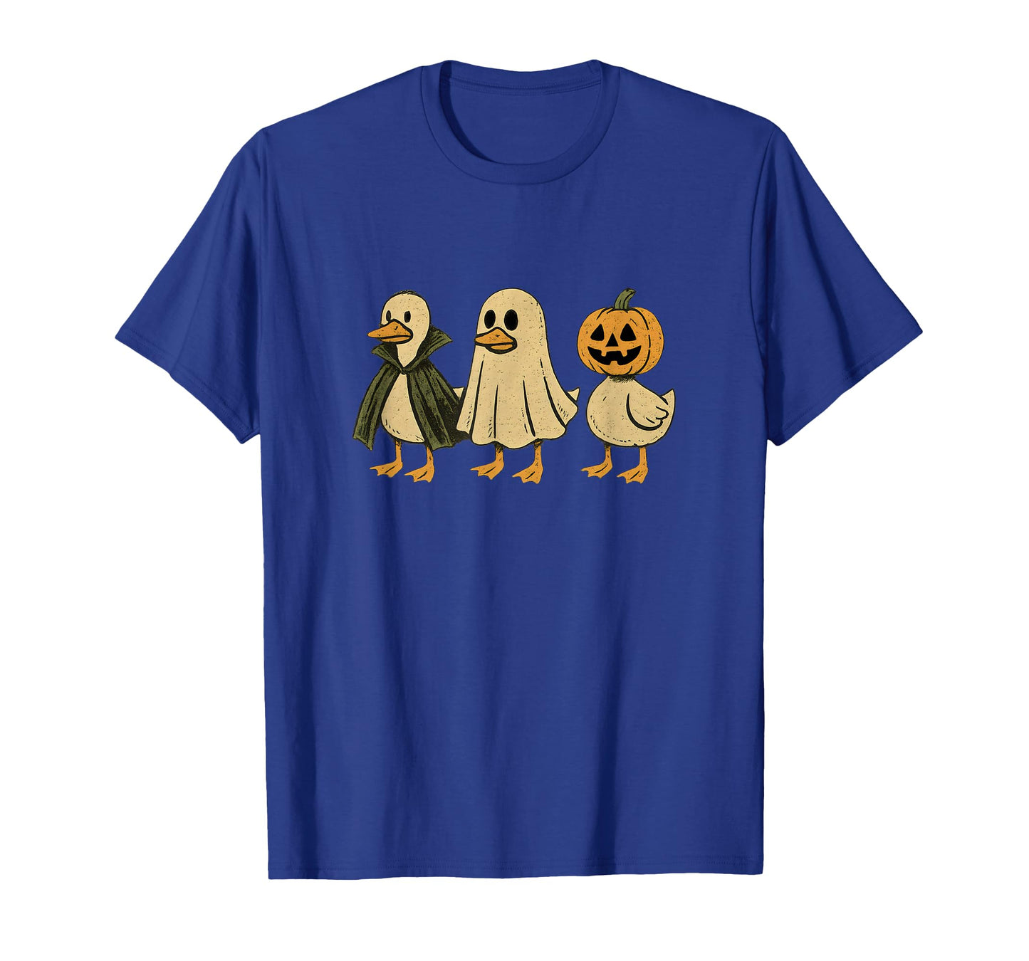 Duck Duck Boo Ghost Vampire Pumpkin Goose Retro Halloween T-Shirt