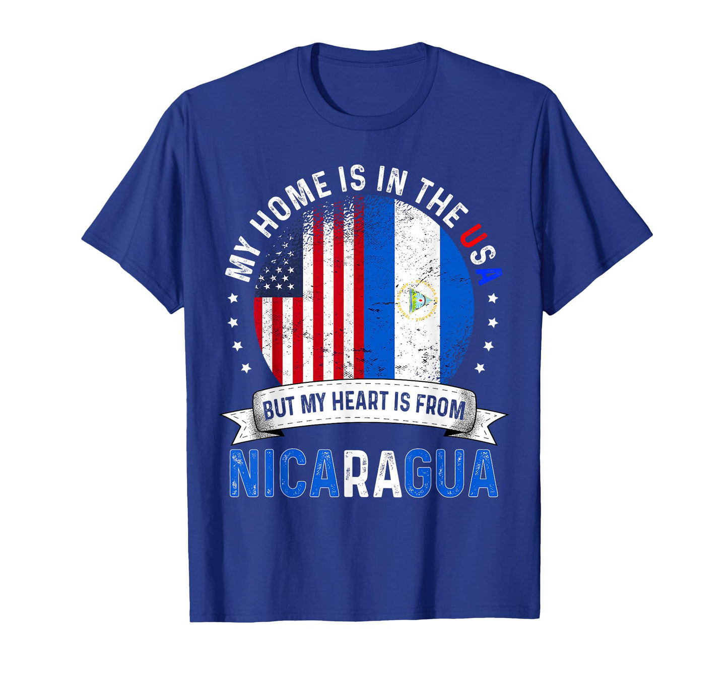 Nicaraguan American Patriot Heart is from Nicaragua Flag T-Shirt