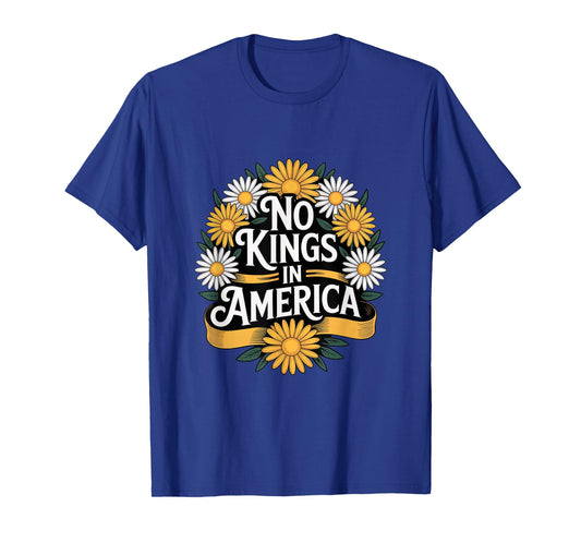 No Kings In America Flower Boho 70s Vintage Women T-Shirt