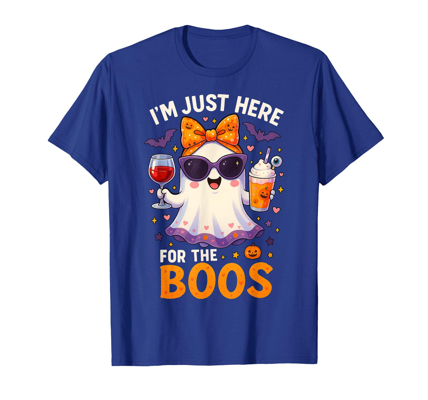 I'm Just Here for The Boos Halloween Women Ghost Cute Funny T-Shirt