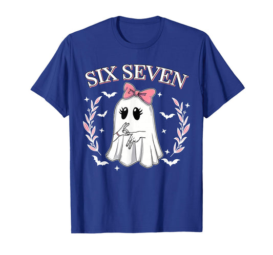 Six Seven 67 Meme Funny Ghost Halloween 6 7 Couple Matching T-Shirt