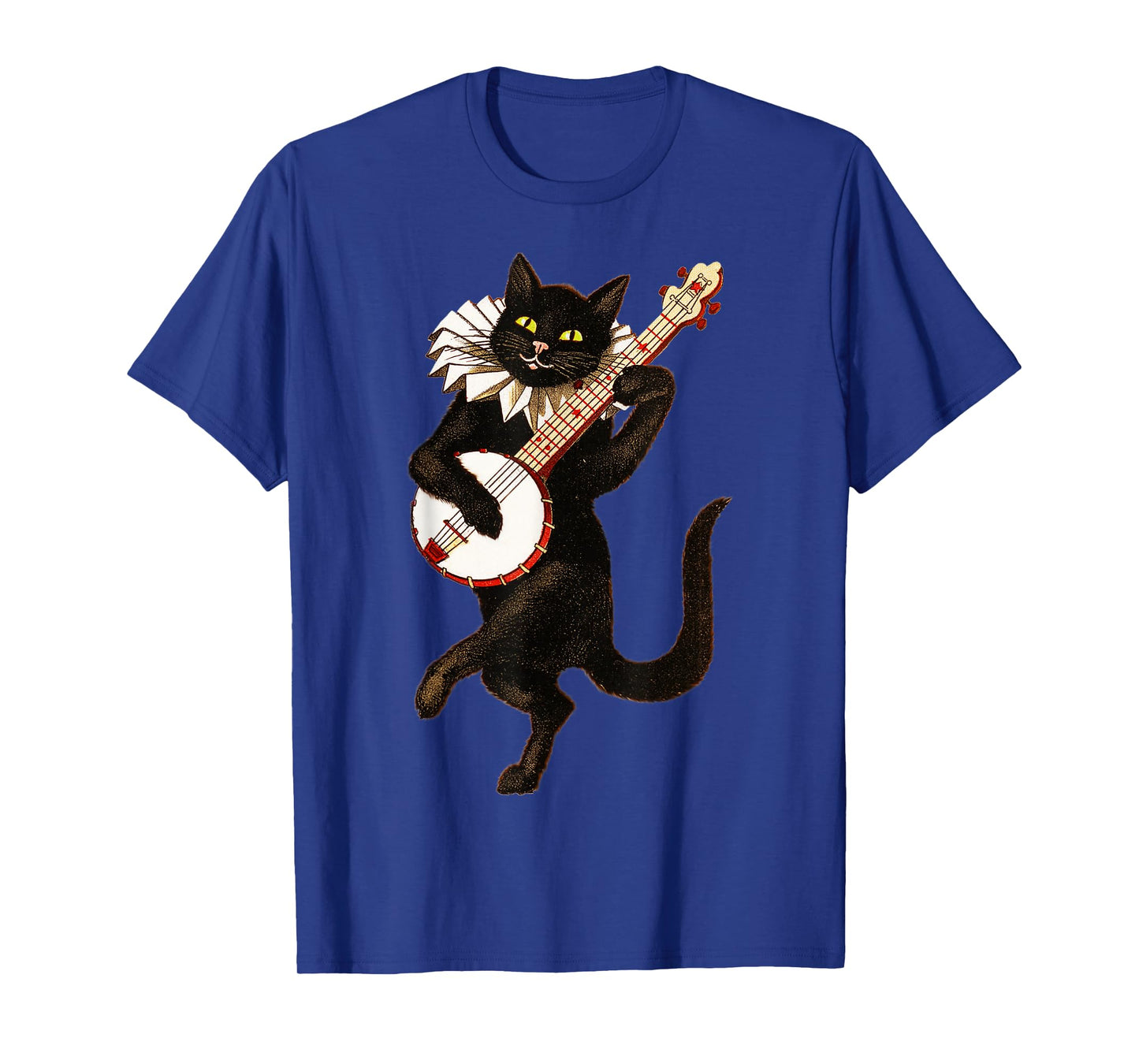 Vintage Silly Weird Cat Playing Banjo Country Cat Lover T-Shirt
