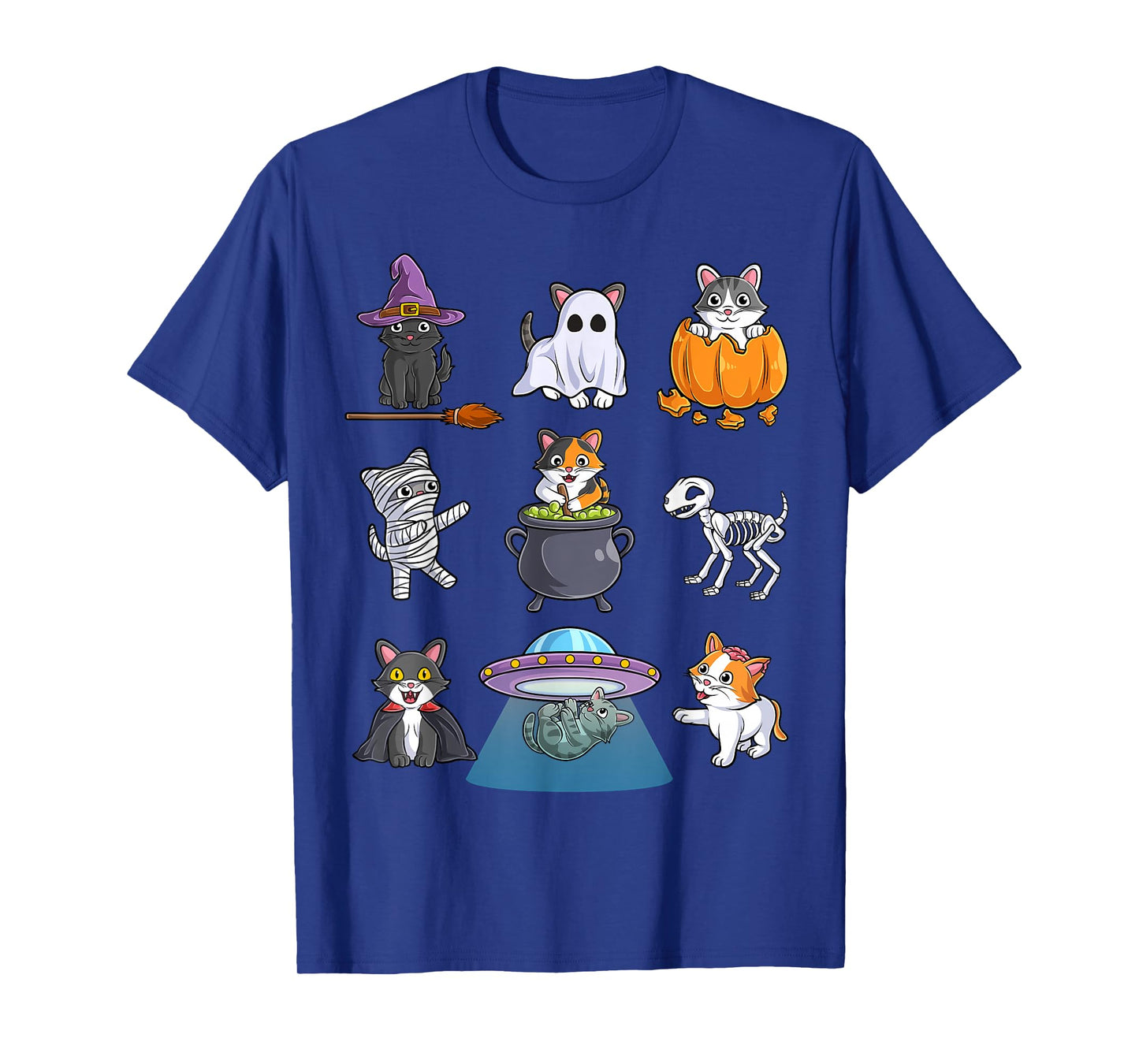 Cats Halloween Spooky Holiday Cat Lover Men Women Kids T-Shirt