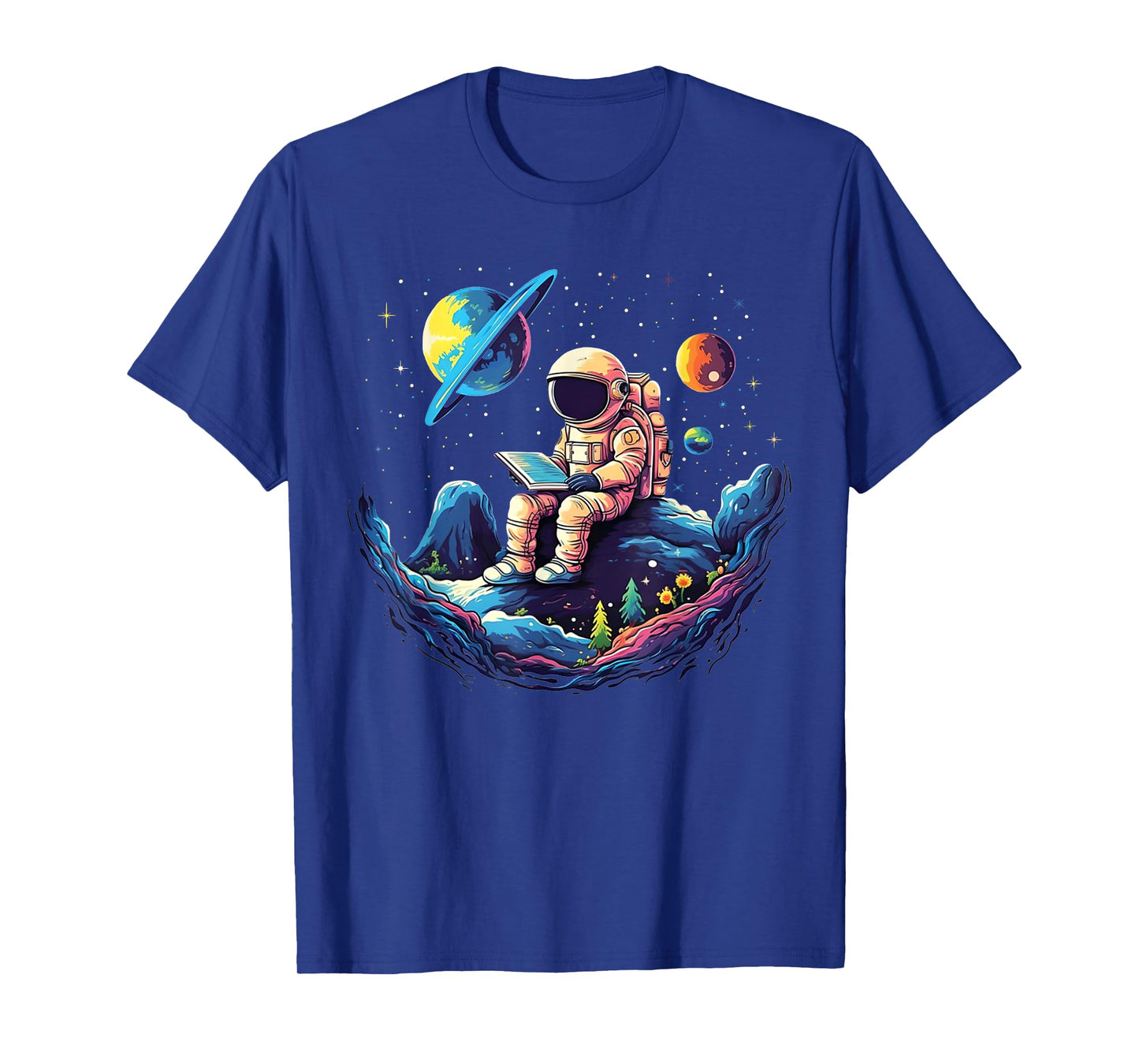 Astronaut Reading Book In Space Funny Books Lover Bookworm T-Shirt