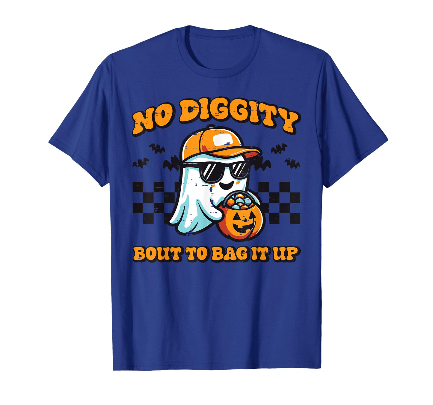 Halloween Ghost No Diggity Retro Costume Boys Kids Men Women T-Shirt