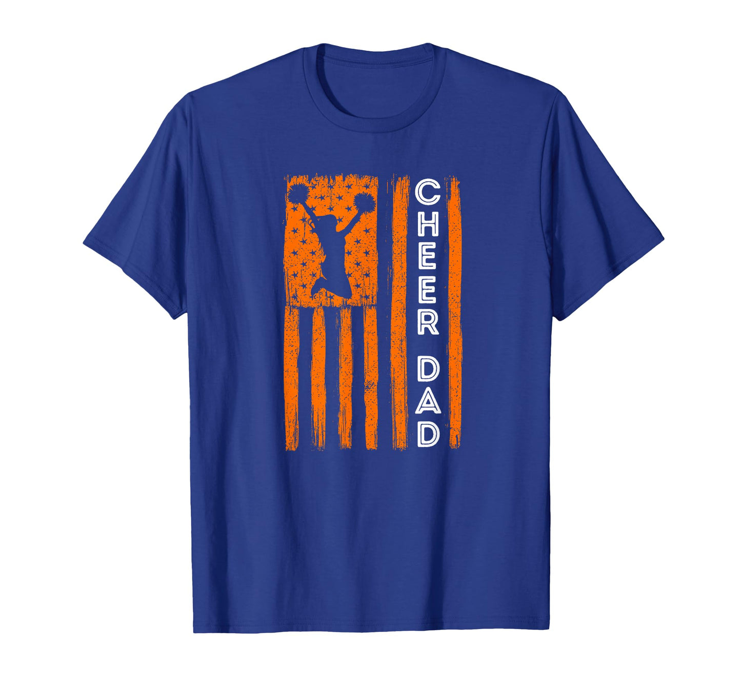 Cheer Dad Orange Cheerleading Flag T-Shirt