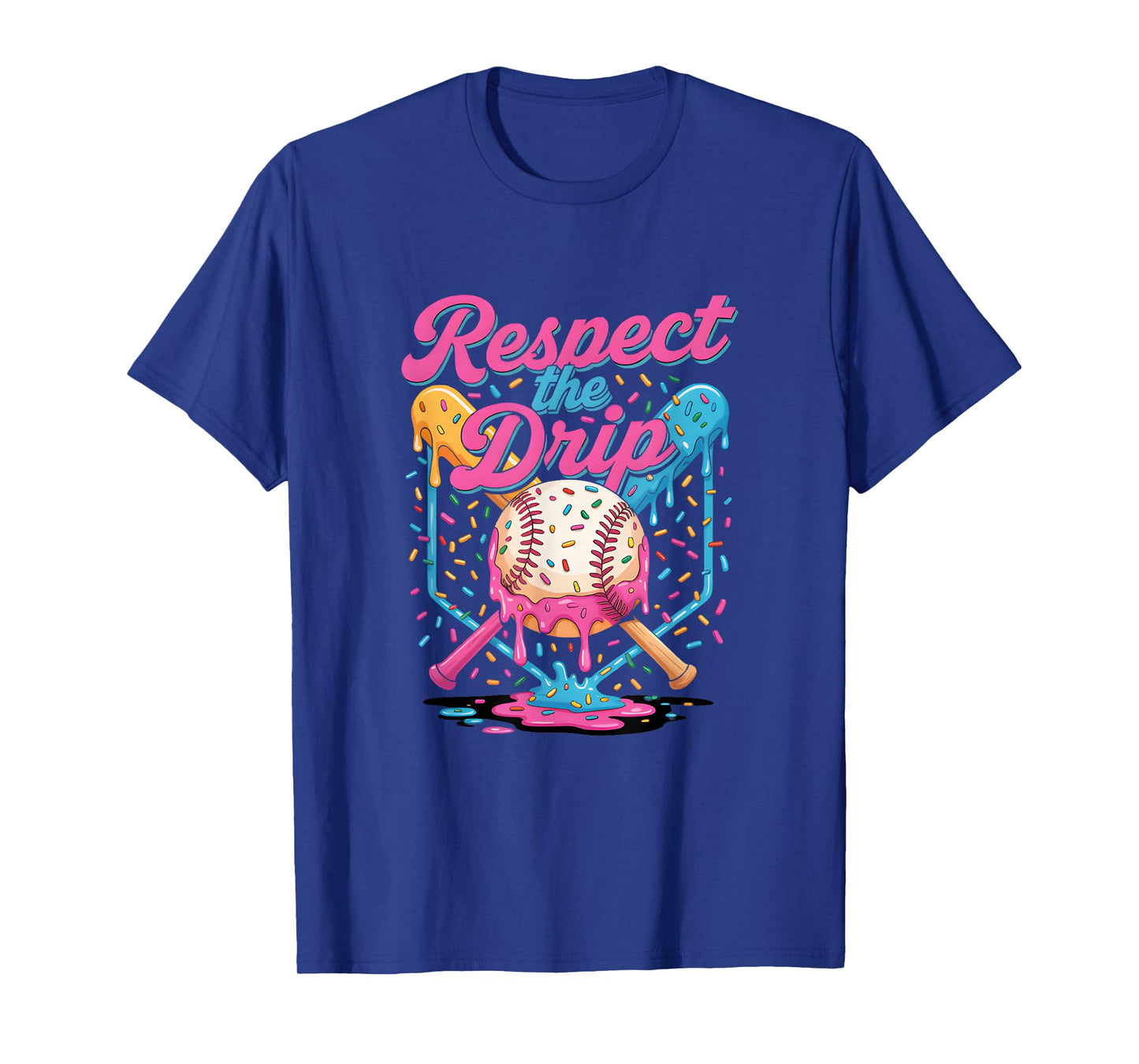 Baseball Mom Dad Son Ice Cream Drip Shirt Respect The Drip T-Shirt