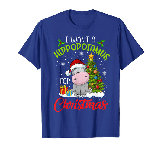 I Want A Hippopotamus For Christmas Xmas Hippo for Kid Women T-Shirt