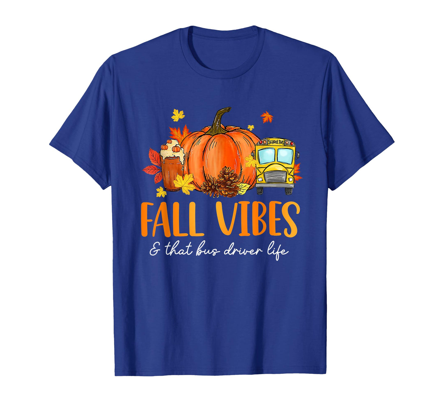 Fall Vibes & That Bus Driver Life Leopard Pumpkin Season T-Shirt
