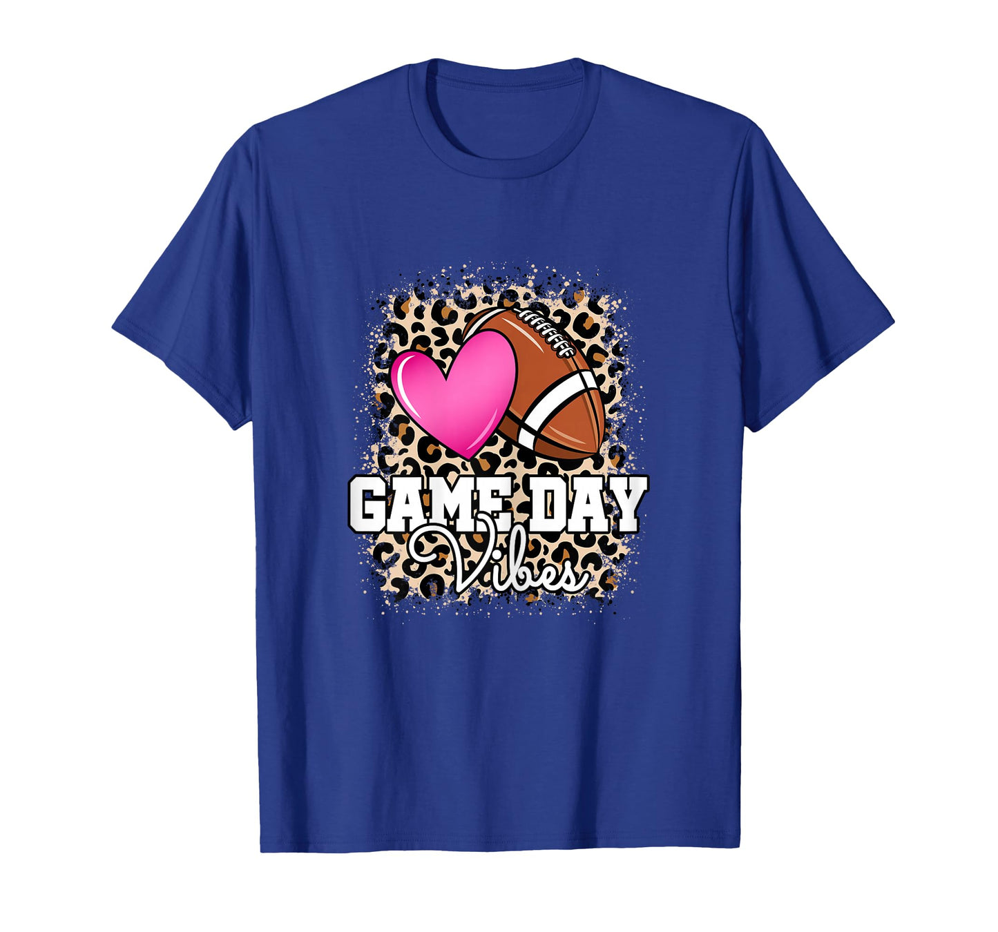 American Football Lover Game Day Leopard Football Women T-Shirt