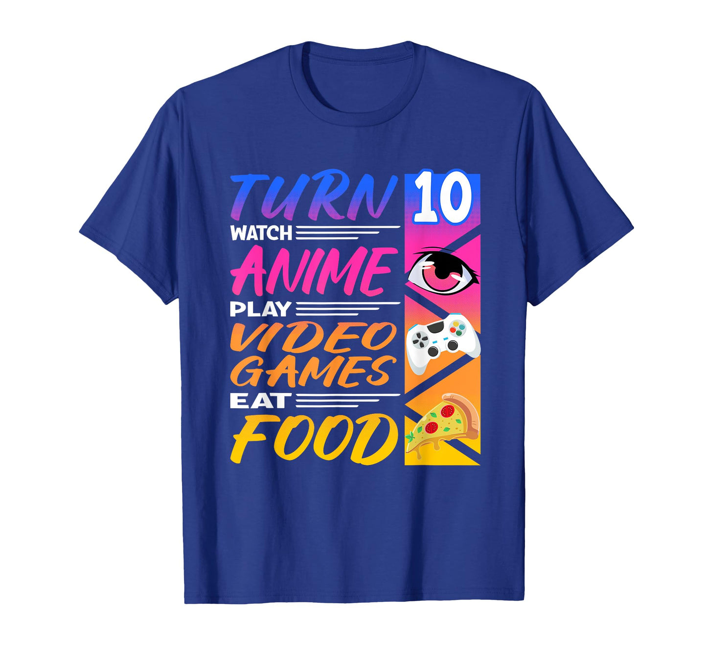 10th Birthday I Manga I Gamer I 90s Kawaii Pizza Anime T-Shirt