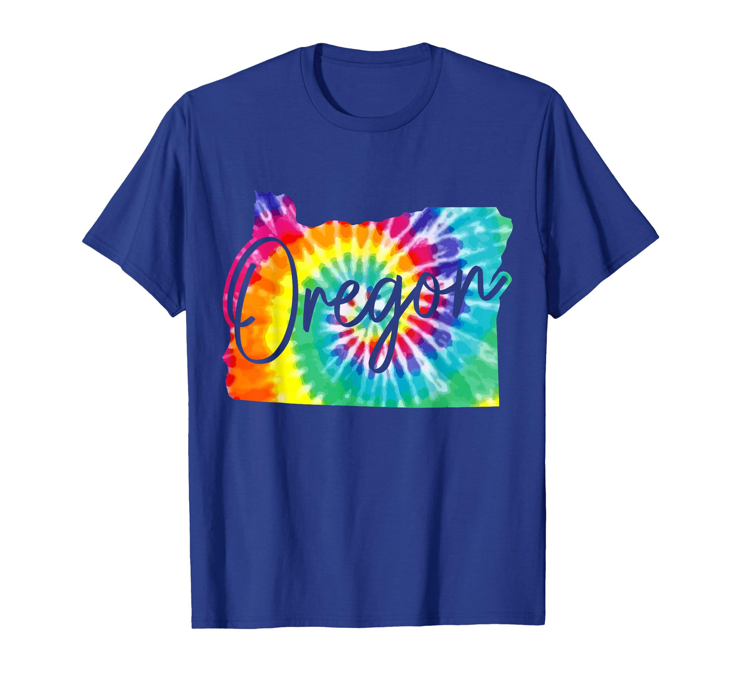Oregon Tie Dye State Map Pride Hippie PNW Vintage Retro T-Shirt