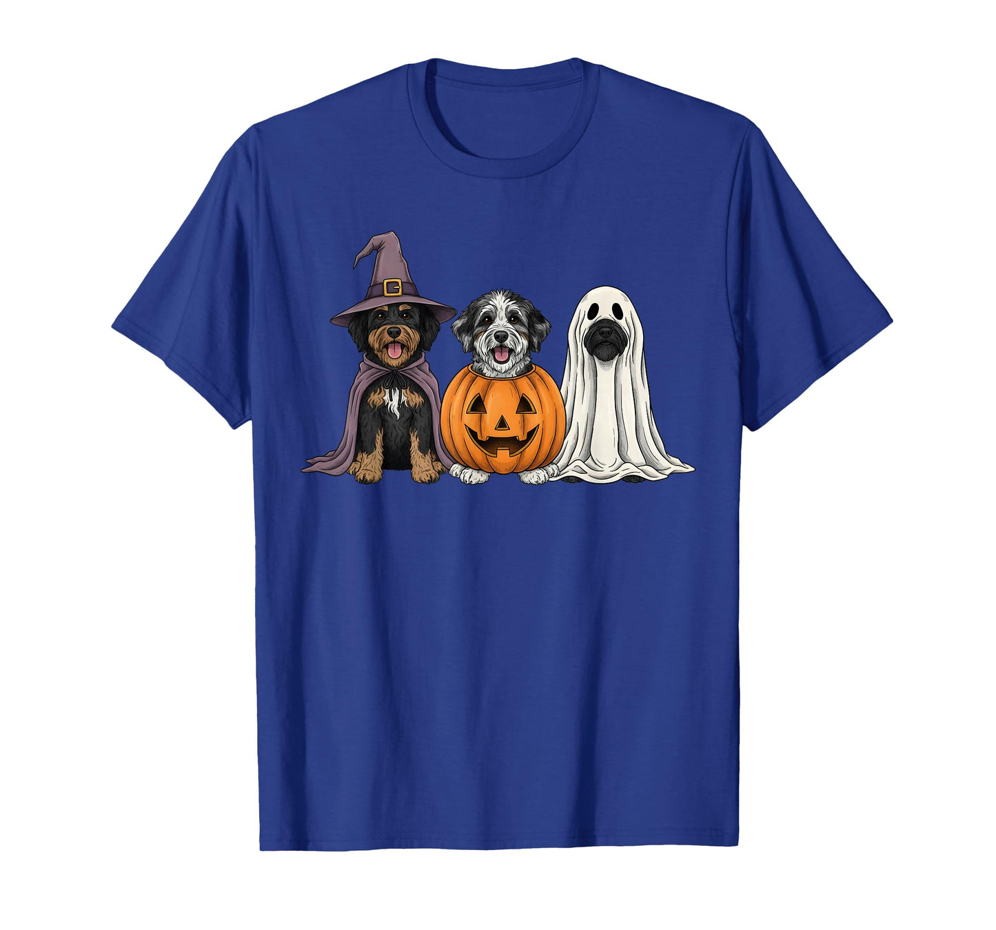 Spooky Ghost Aussiedoodle Pumpkin Halloween Dog Lover T-Shirt