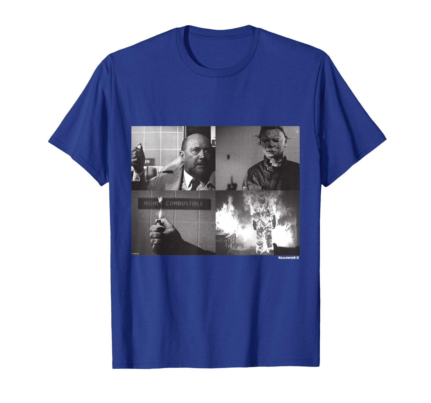 Halloween II Michael Myers and Dr Loomis Fire T-Shirt