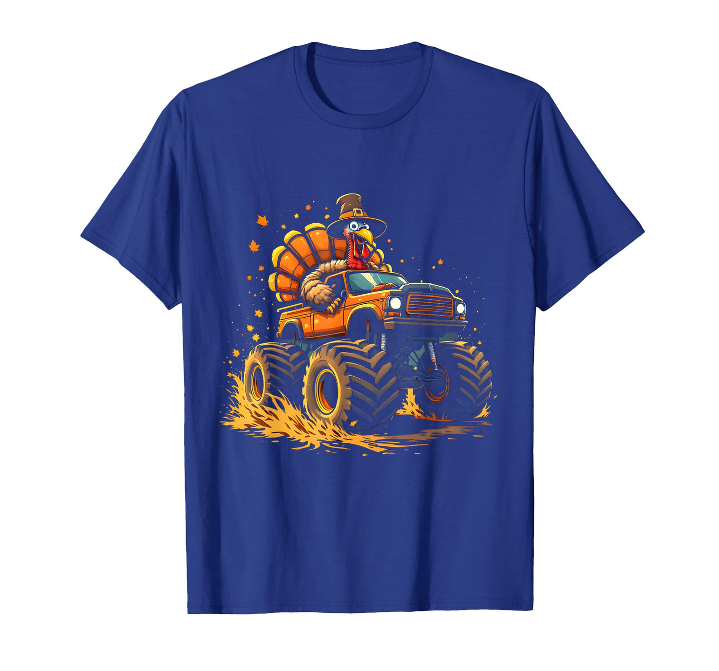Funny Thanksgiving Turkey Riding Monster Truck Men Women Boy T-Shirt