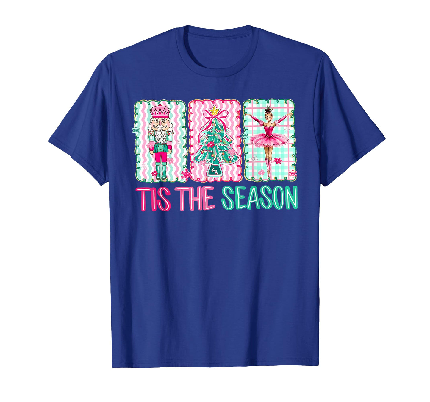 Preppy Nutcracker Ballet Dance Women Girls Christmas Tree T-Shirt