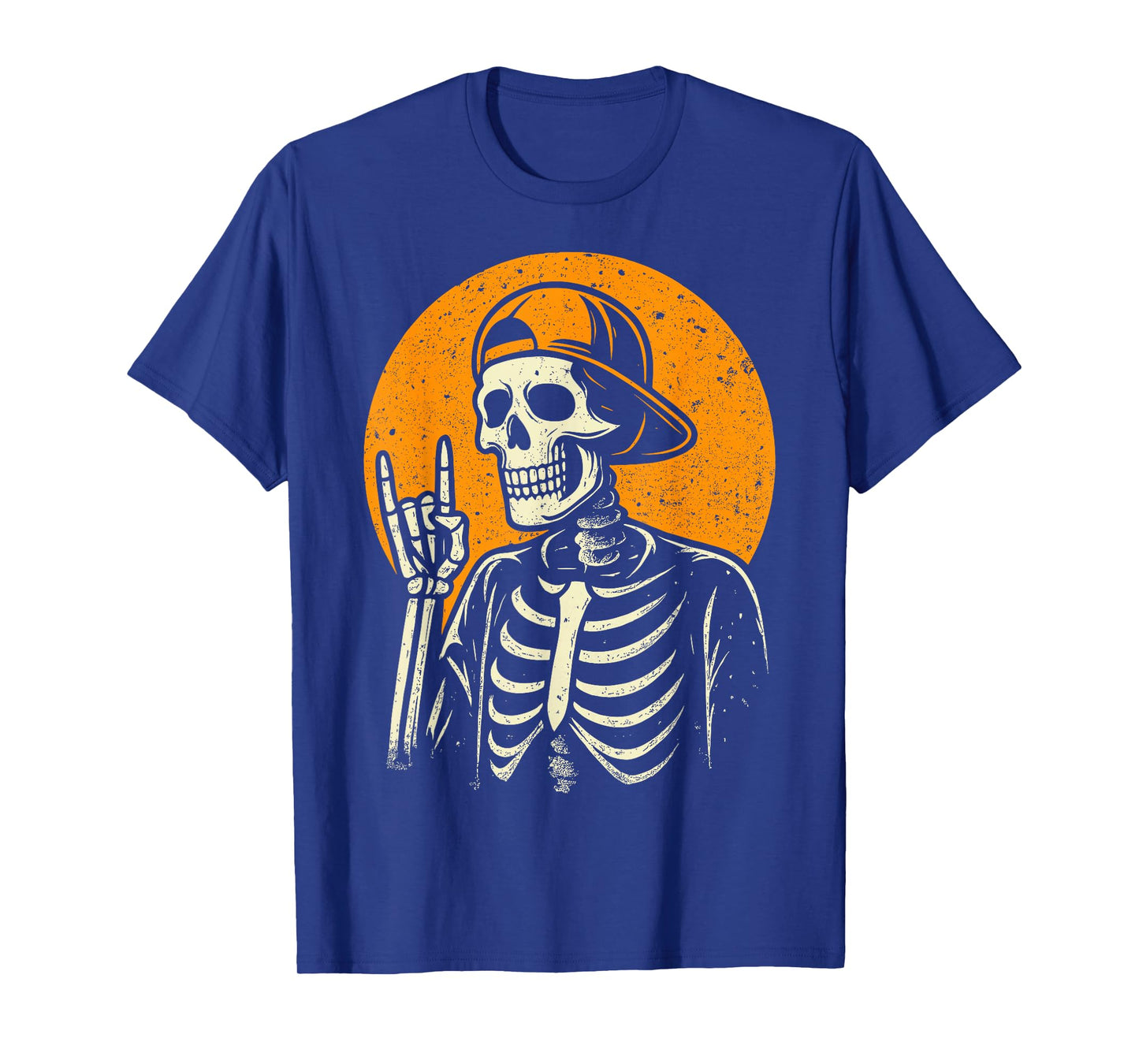 Rocker Skeleton Cap Skater Cool Halloween Punk Rock Men Boys T-Shirt