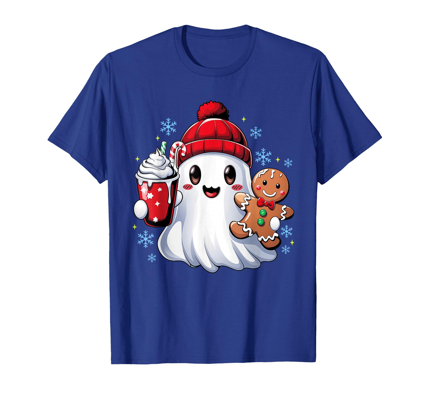 Cute Christmas Ghost Santa Christmas Candy Women Kids Girl T-Shirt