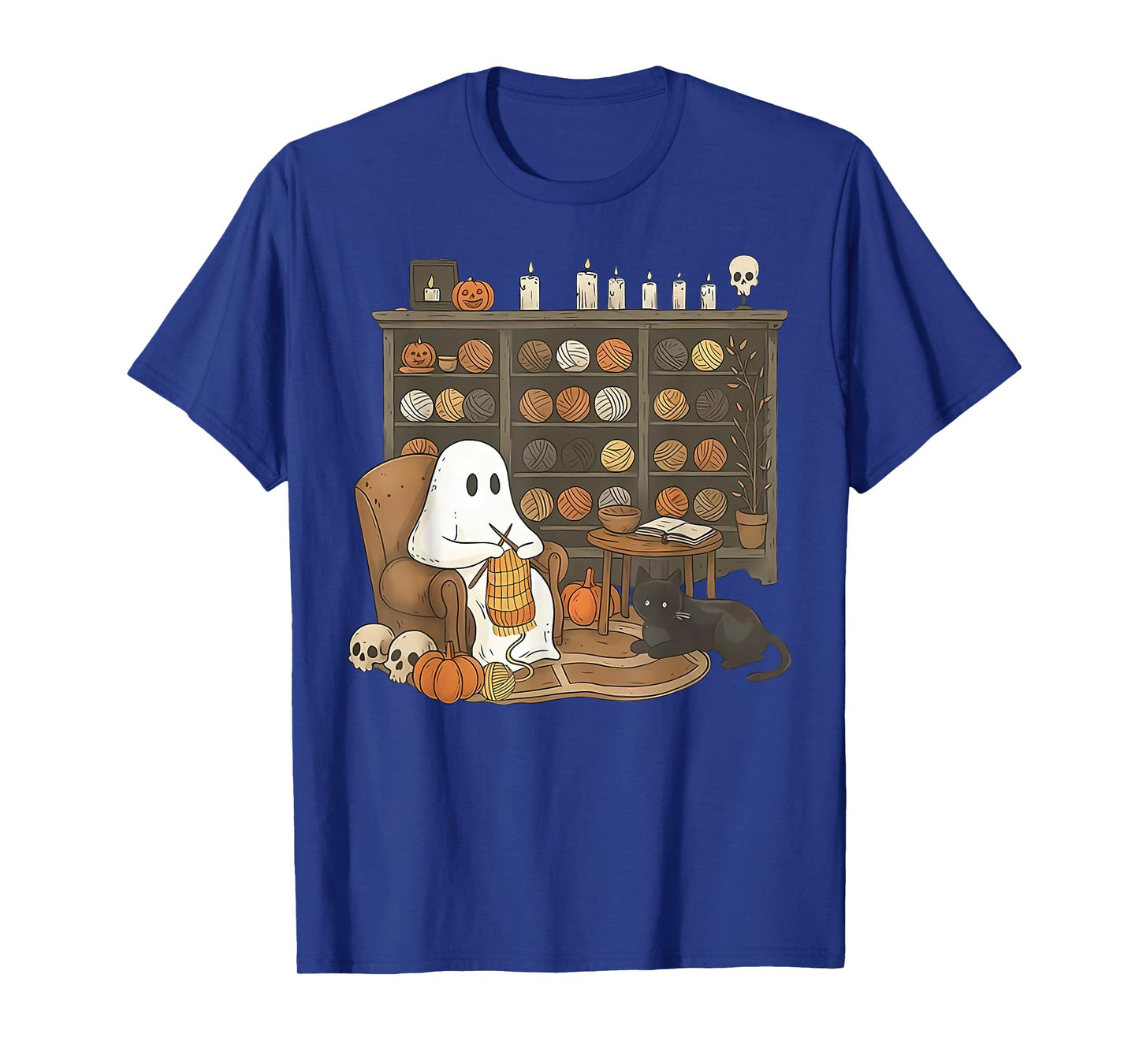 Retro Boo Ghost Yarn Crochet Knitting Halloween Spooky T-Shirt