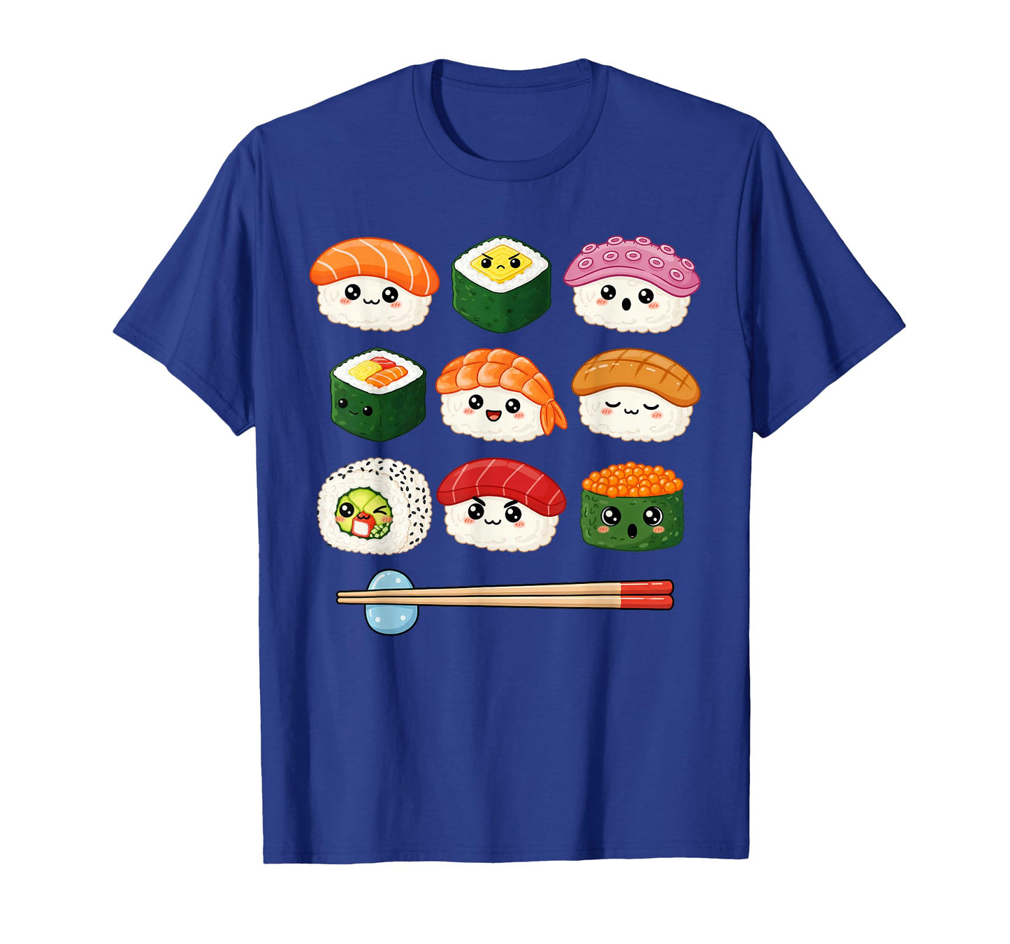 Happy Sushi Anime Kawaii Set Otaku Manga Japanese Food Lover T-Shirt