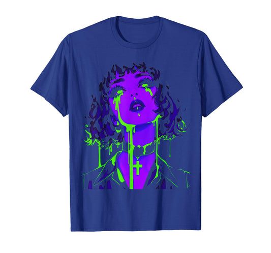 Cybergoth Cybercore Grunge Punk Goth Girl Alt Anime Manga T-Shirt