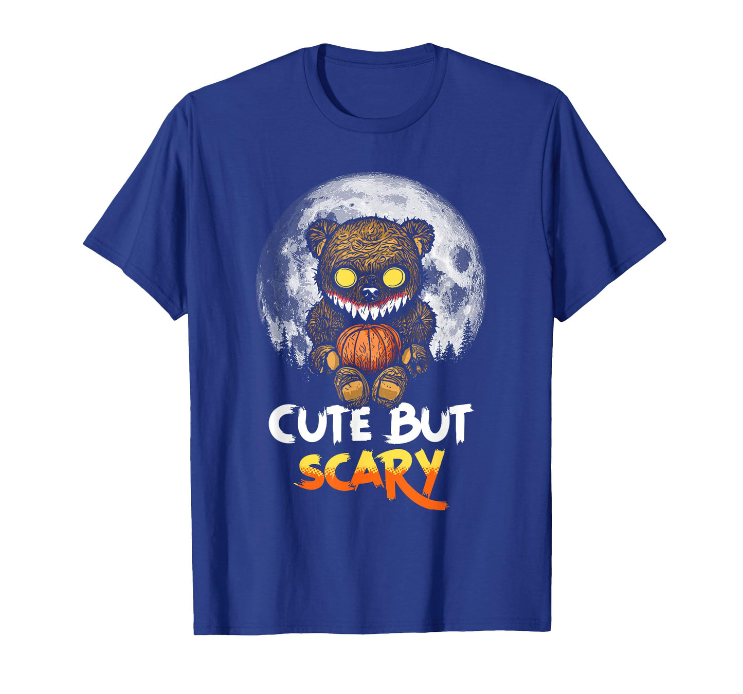 Cute But Scary Horror Zombie Teddy Bear Full Moon Halloween T-Shirt