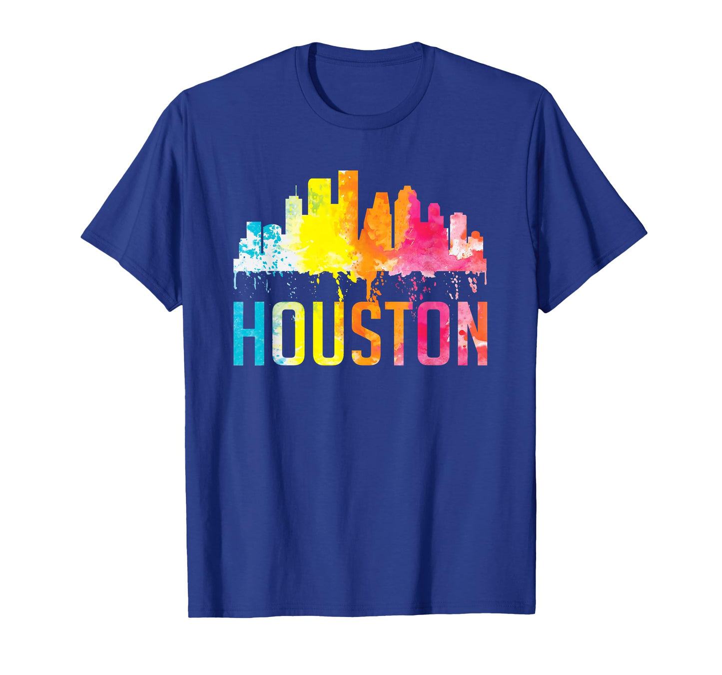 Houston Texas Watercolor Skyline Home State Souvenir Gift T-Shirt