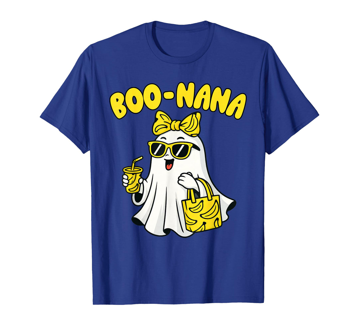 Boo Nana Funny Spooky Banana Ghost Bow Coquette Halloween T-Shirt