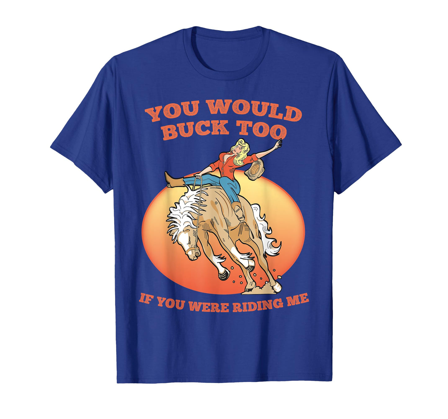 Funny Sexy Cowboy Riding Rodeo Horse Adult Country Western T-Shirt