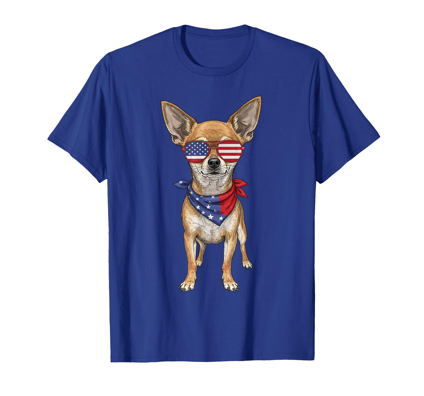 Chihuahua USA US Flag 4th of July America Cute Dog T-Shirt