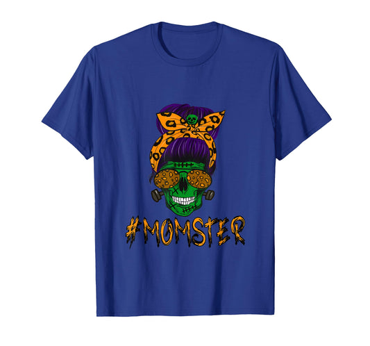 Monster Skull Momster Mom Life Halloween Matching Family T-Shirt