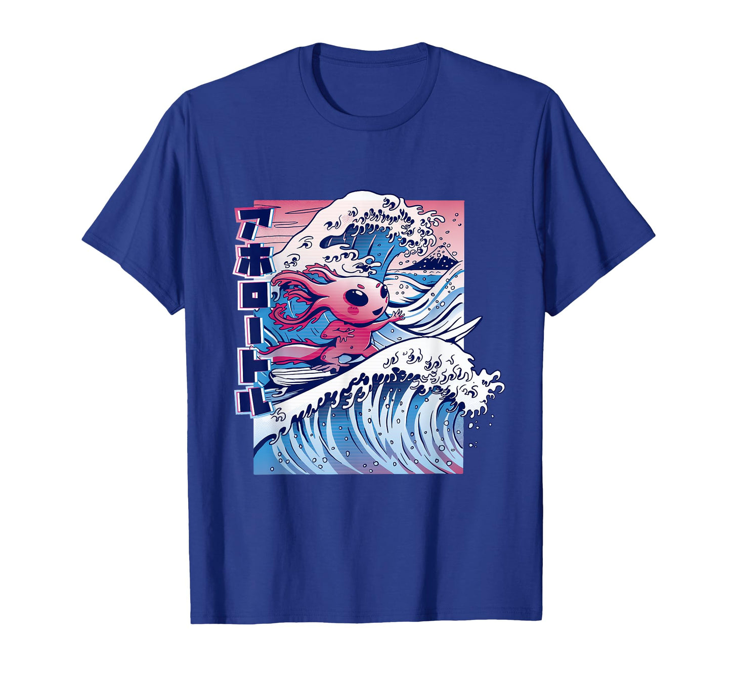Axolotl Kanagawa Great Wave Japan T-Shirt