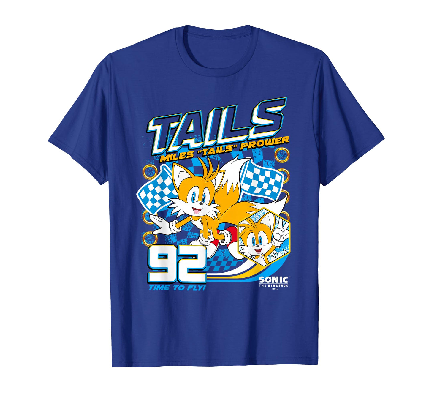 Sonic The Hedgehog Miles 'Tails' Prower 92 Racing Poster T-Shirt