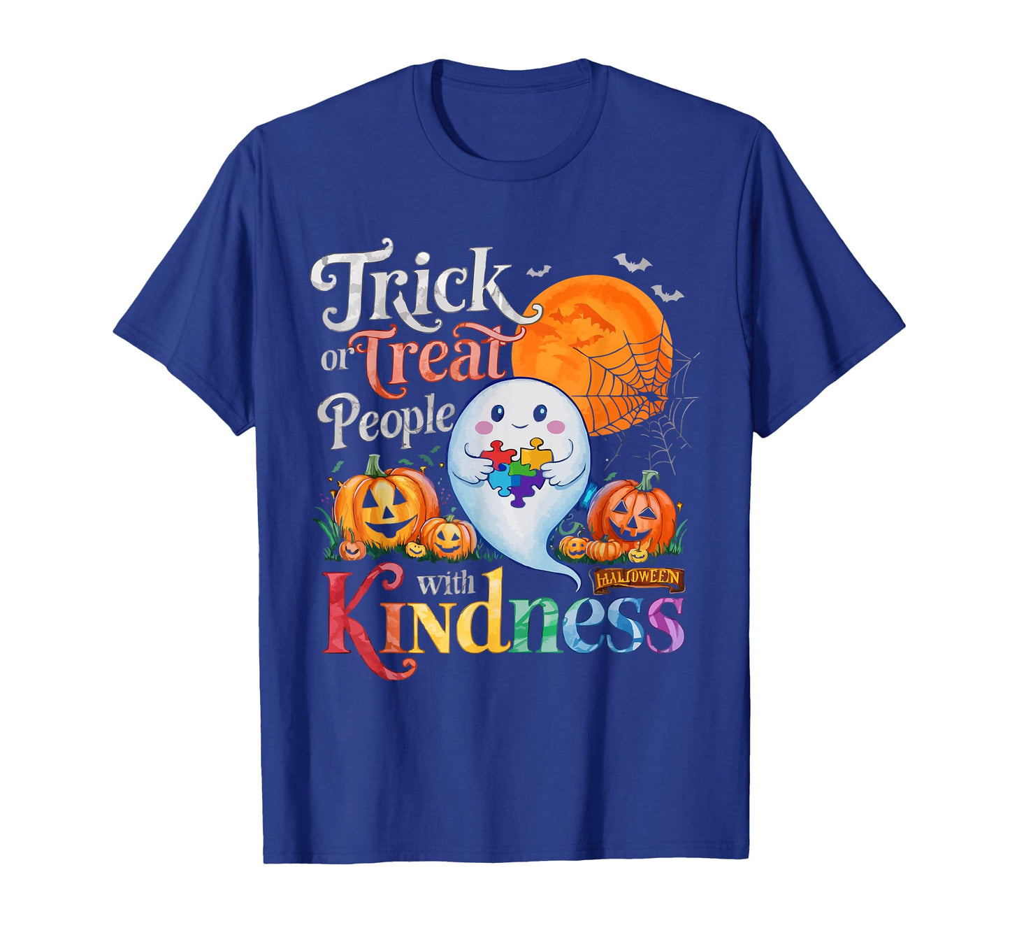 Support Autism Halloween Spooky Autistic Trick Or Treat T-Shirt
