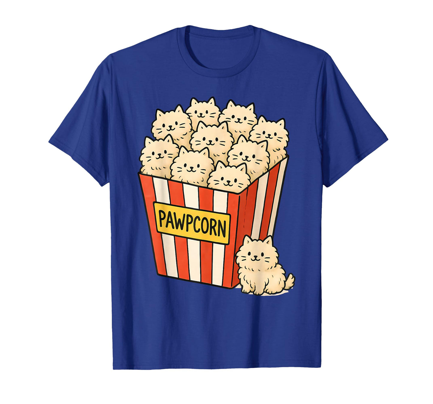 Funny Cat Owner Pawpcorn Popcorn Pun Cute Kittens Cat Lover T-Shirt